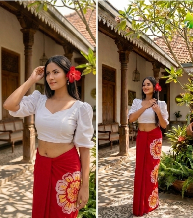 Floral Wrap Skirt Look